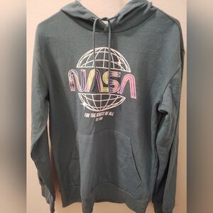 NASA Globe Graphic Hoodie in Teal